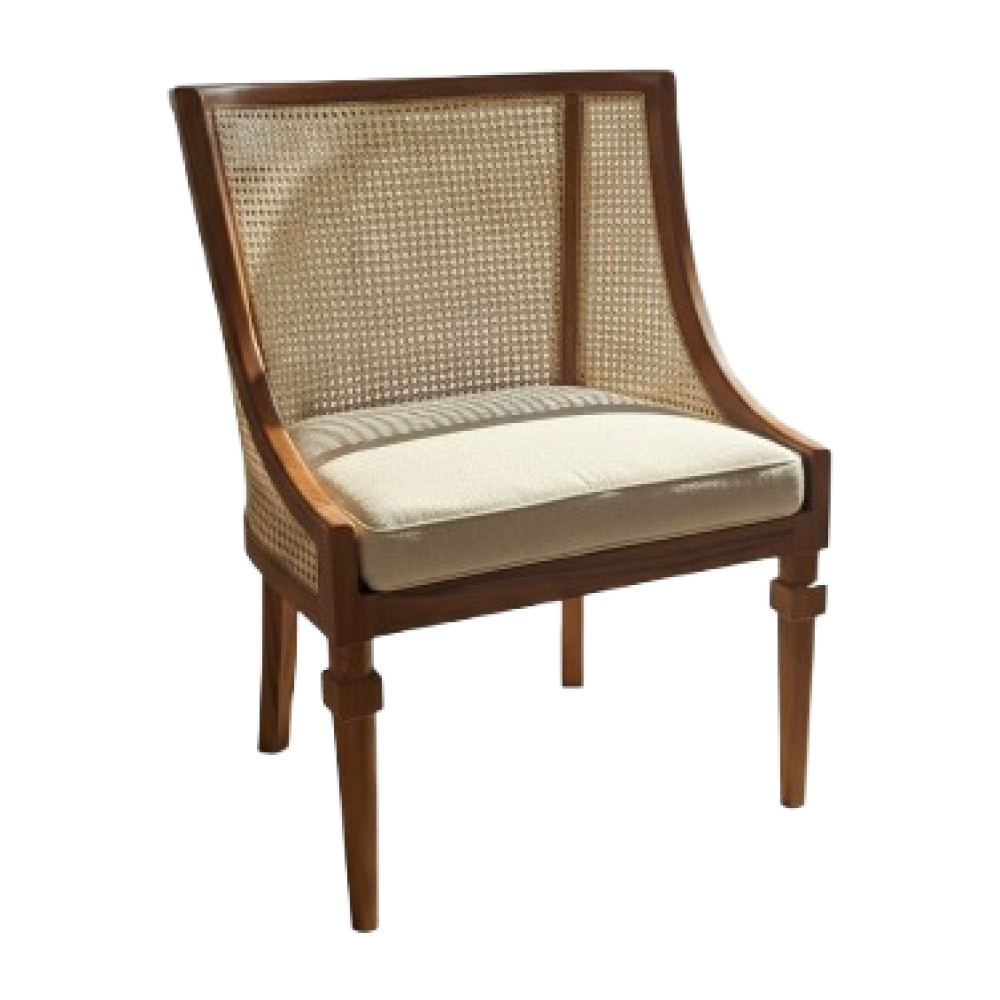 Teak Aura Cane Lounge Chair